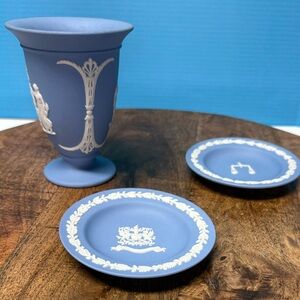 Wedgwood Blue and White Jasperware Set